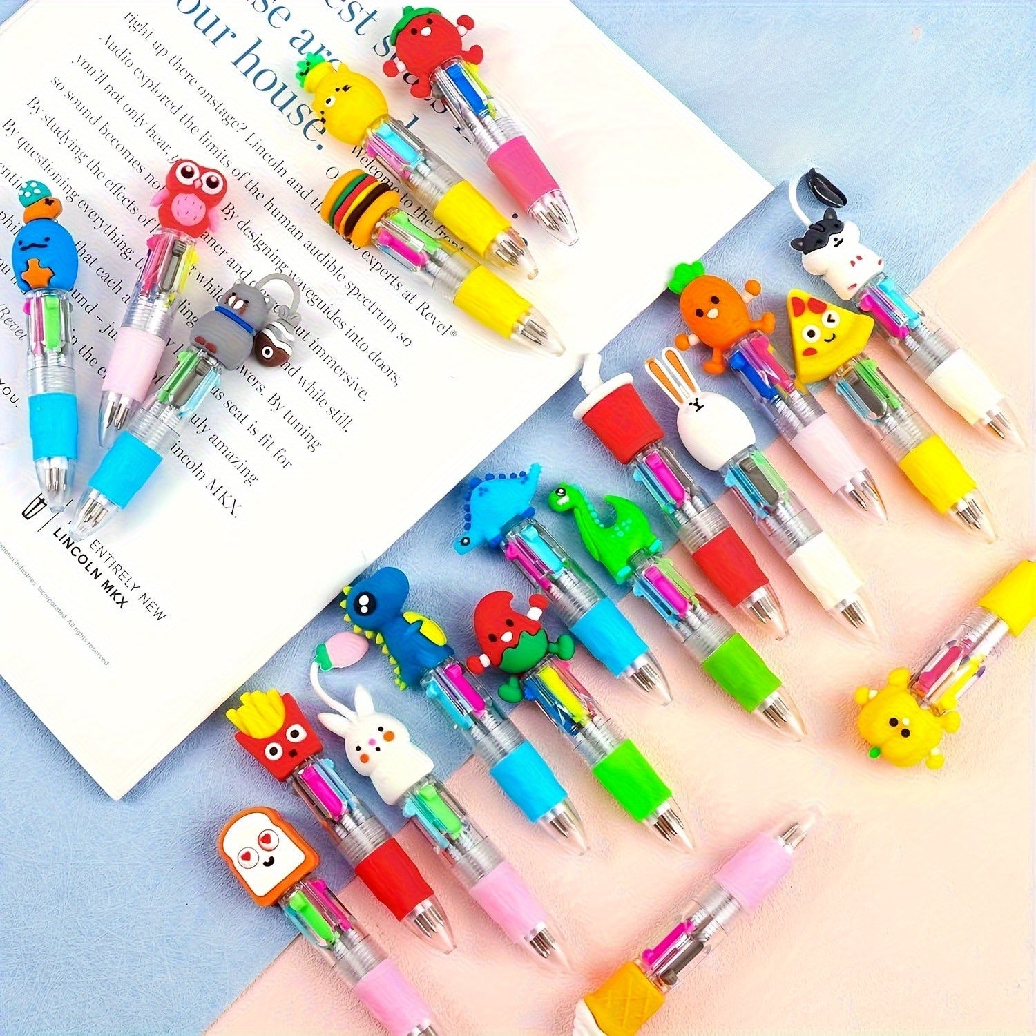 30 Cute and Adorable Retractable Ballpoint Pens with Ergonomic Round Bodies, Medium Nib, PVC Material - Various Cartoon Designs, Perfect for and Office Supplies, Office Supplies | Playful Design | PVC Ballpoint Pens, Cute Stationery
