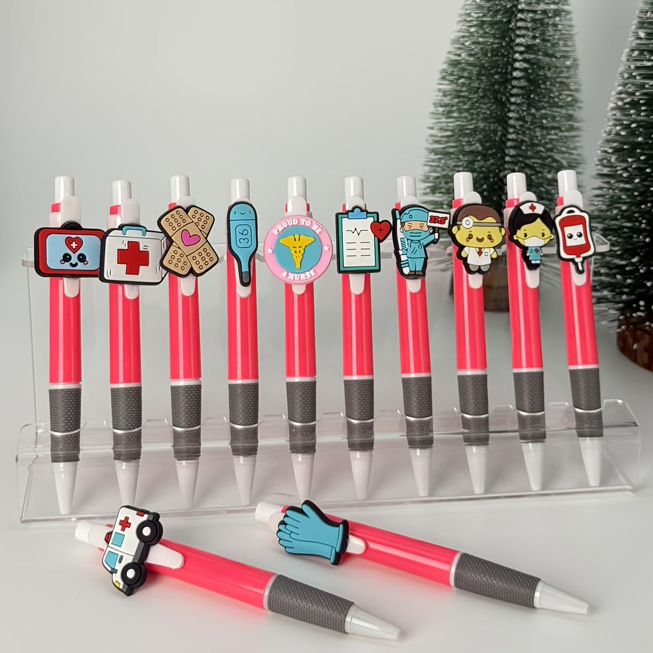 15/25 Medical Series Retractable Ballpoint Pens, Solid Color Series, Doctor Pens, Nurse Pens, Push-Button Gel Pens, Black Ink Refills, Medical Signature Writing Pens, Fun Office Stationery Gifts.