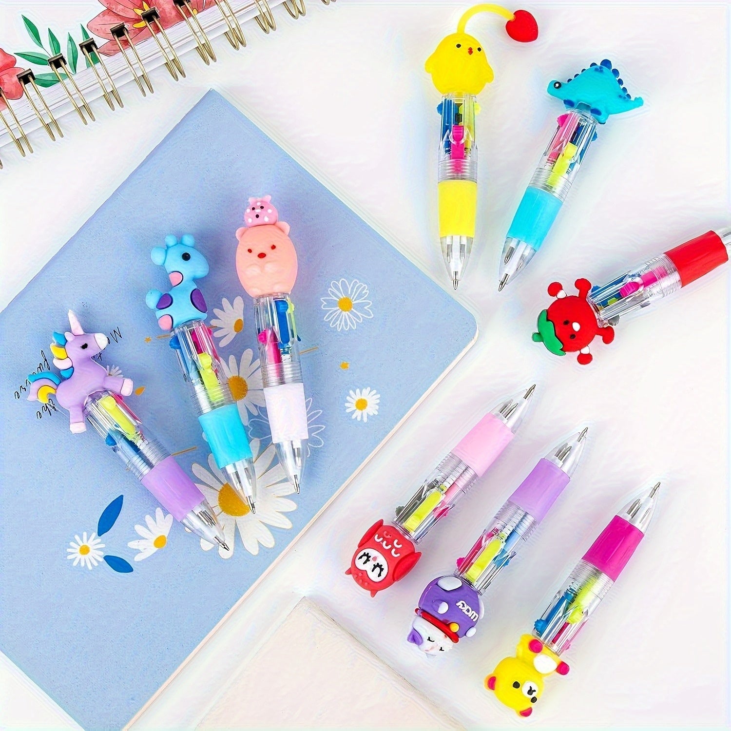 30 Cute and Adorable Retractable Ballpoint Pens with Ergonomic Round Bodies, Medium Nib, PVC Material - Various Cartoon Designs, Perfect for and Office Supplies, Office Supplies | Playful Design | PVC Ballpoint Pens, Cute Stationery