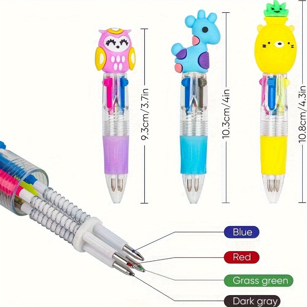 30 Cute and Adorable Retractable Ballpoint Pens with Ergonomic Round Bodies, Medium Nib, PVC Material - Various Cartoon Designs, Perfect for and Office Supplies, Office Supplies | Playful Design | PVC Ballpoint Pens, Cute Stationery