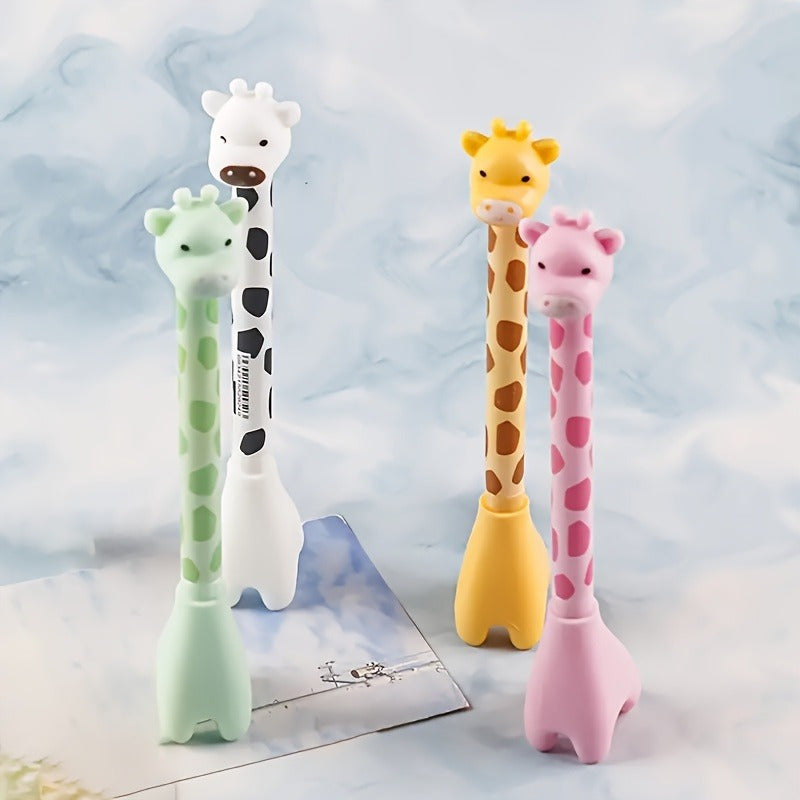 5/ 2pcs Color Giraffe Neutral Pen Set, Smooth Writing Black Pen Core, 0.38mm Quick Drying Exquisite Signature Pen, Back to School Supplies, Smooth Water Pen Exquisite Signature Pen, Suitable for Office