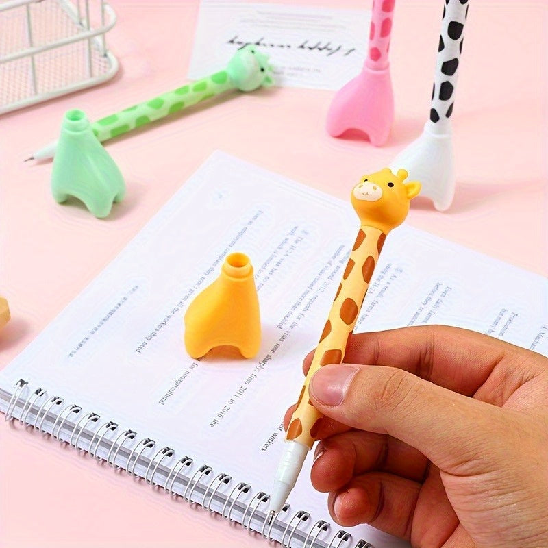 5/ 2pcs Color Giraffe Neutral Pen Set, Smooth Writing Black Pen Core, 0.38mm Quick Drying Exquisite Signature Pen, Back to School Supplies, Smooth Water Pen Exquisite Signature Pen, Suitable for Office
