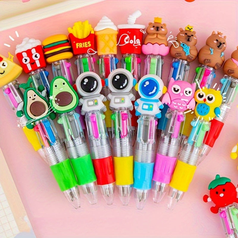 30 Cute and Adorable Retractable Ballpoint Pens with Ergonomic Round Bodies, Medium Nib, PVC Material - Various Cartoon Designs, Perfect for and Office Supplies, Office Supplies | Playful Design | PVC Ballpoint Pens, Cute Stationery