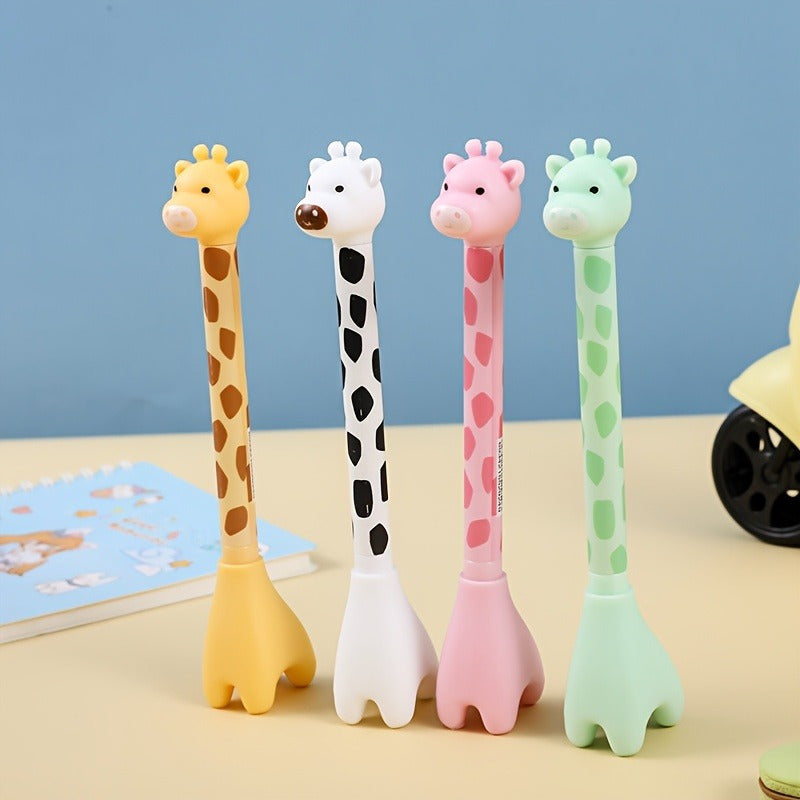 5/ 2pcs Color Giraffe Neutral Pen Set, Smooth Writing Black Pen Core, 0.38mm Quick Drying Exquisite Signature Pen, Back to School Supplies, Smooth Water Pen Exquisite Signature Pen, Suitable for Office