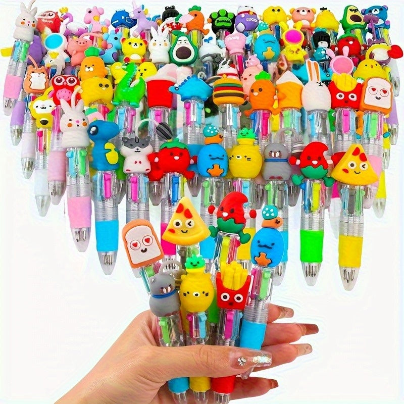 30 Cute and Adorable Retractable Ballpoint Pens with Ergonomic Round Bodies, Medium Nib, PVC Material - Various Cartoon Designs, Perfect for and Office Supplies, Office Supplies | Playful Design | PVC Ballpoint Pens, Cute Stationery