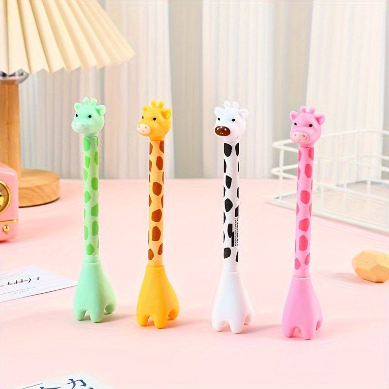 5/ 2pcs Color Giraffe Neutral Pen Set, Smooth Writing Black Pen Core, 0.38mm Quick Drying Exquisite Signature Pen, Back to School Supplies, Smooth Water Pen Exquisite Signature Pen, Suitable for Office