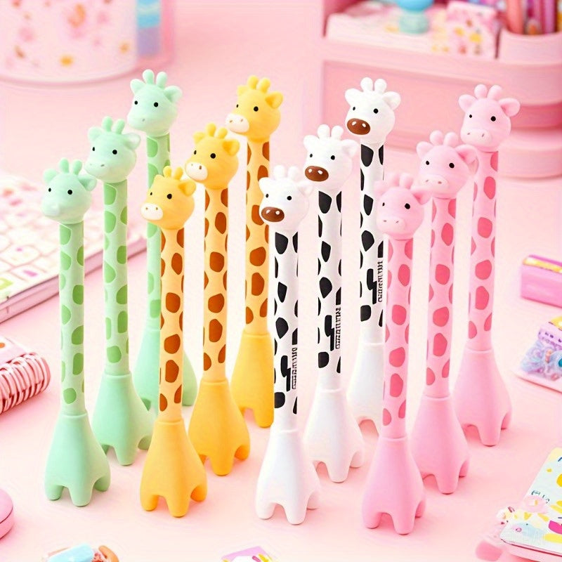 5/ 2pcs Color Giraffe Neutral Pen Set, Smooth Writing Black Pen Core, 0.38mm Quick Drying Exquisite Signature Pen, Back to School Supplies, Smooth Water Pen Exquisite Signature Pen, Suitable for Office