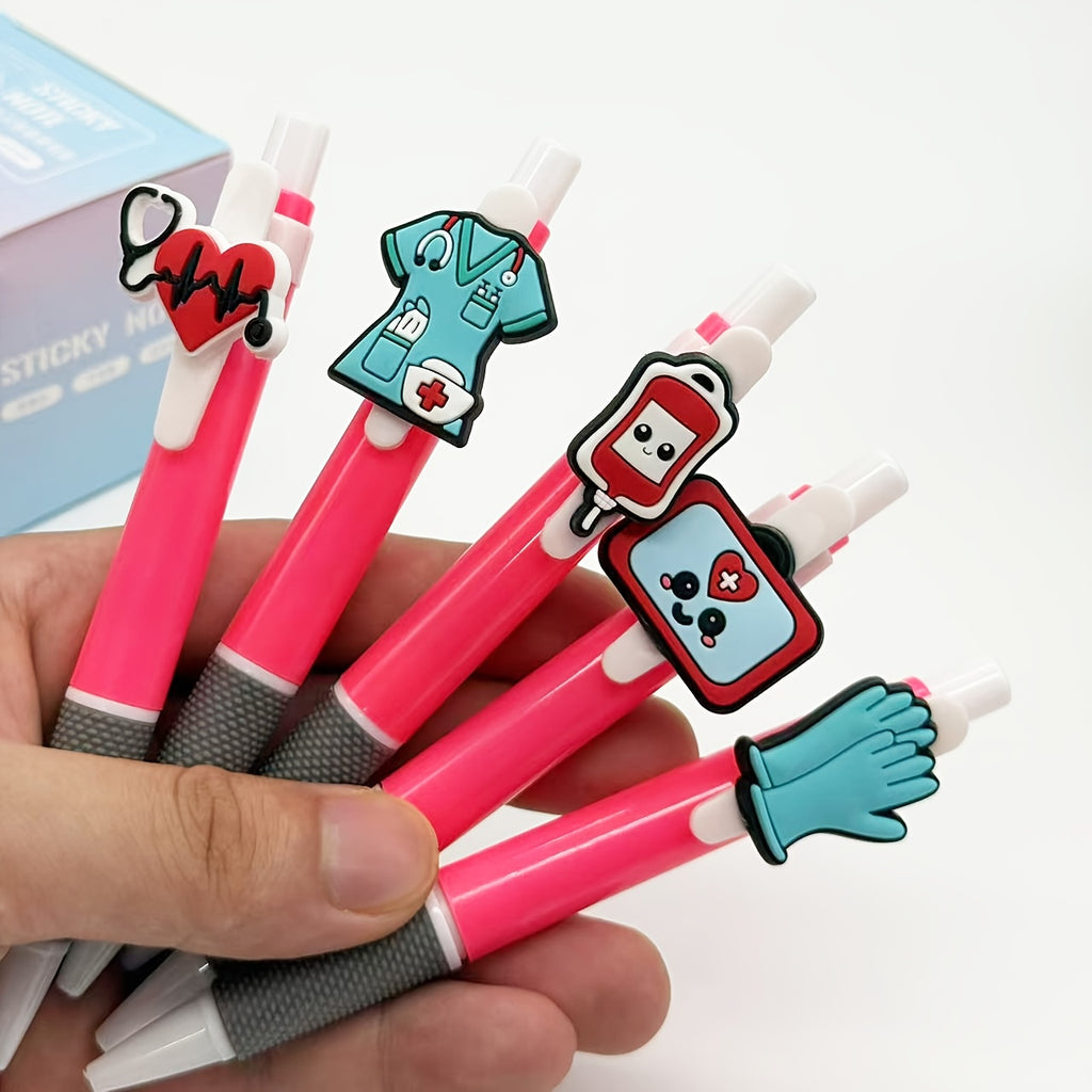 15/25 Medical Series Retractable Ballpoint Pens, Solid Color Series, Doctor Pens, Nurse Pens, Push-Button Gel Pens, Black Ink Refills, Medical Signature Writing Pens, Fun Office Stationery Gifts.
